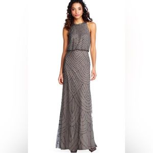 Adrianna Papell formal halter dress with beading. Sz 12